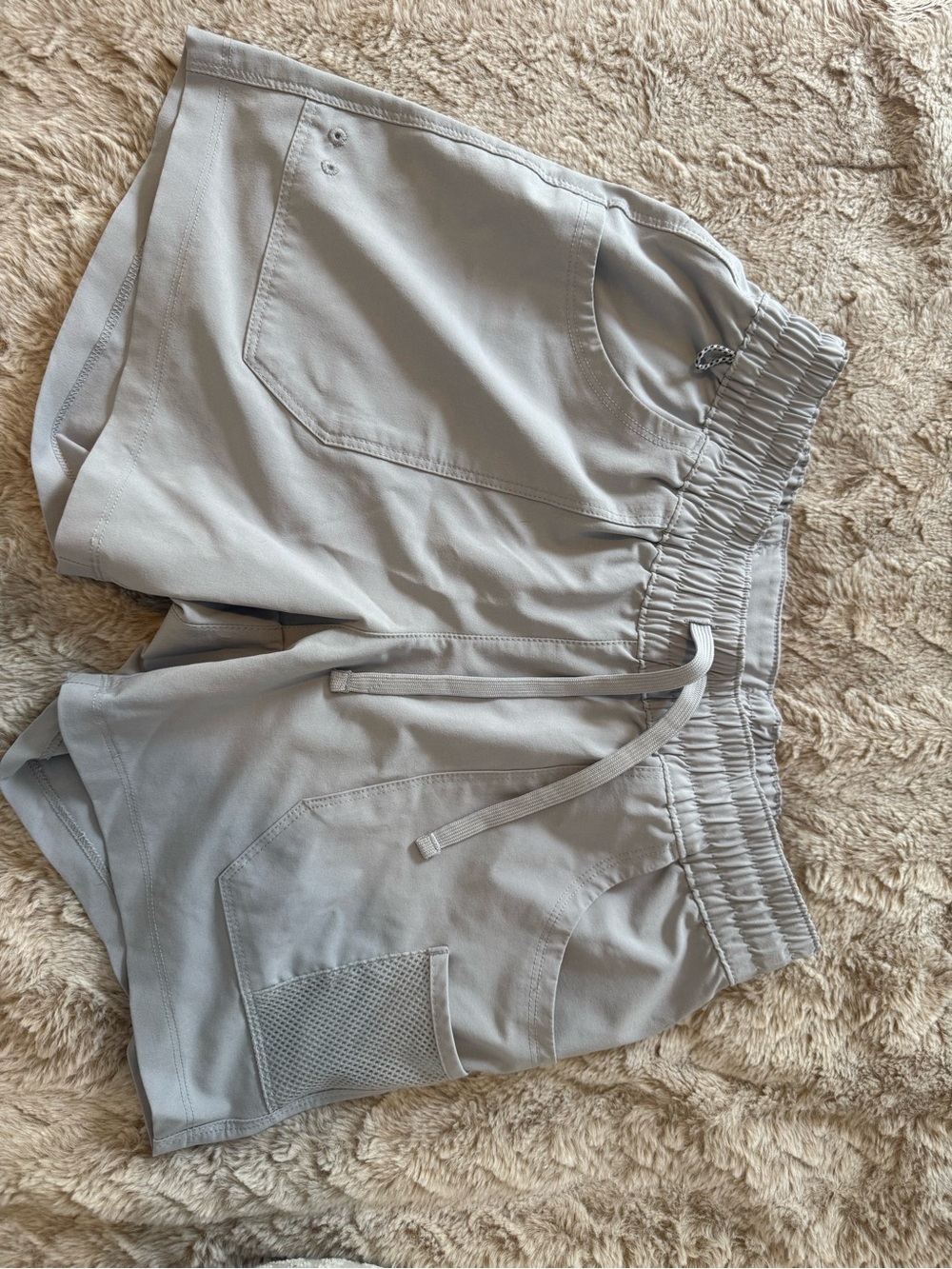 Columbia Light Gray Athletic Drawstring Shorts
